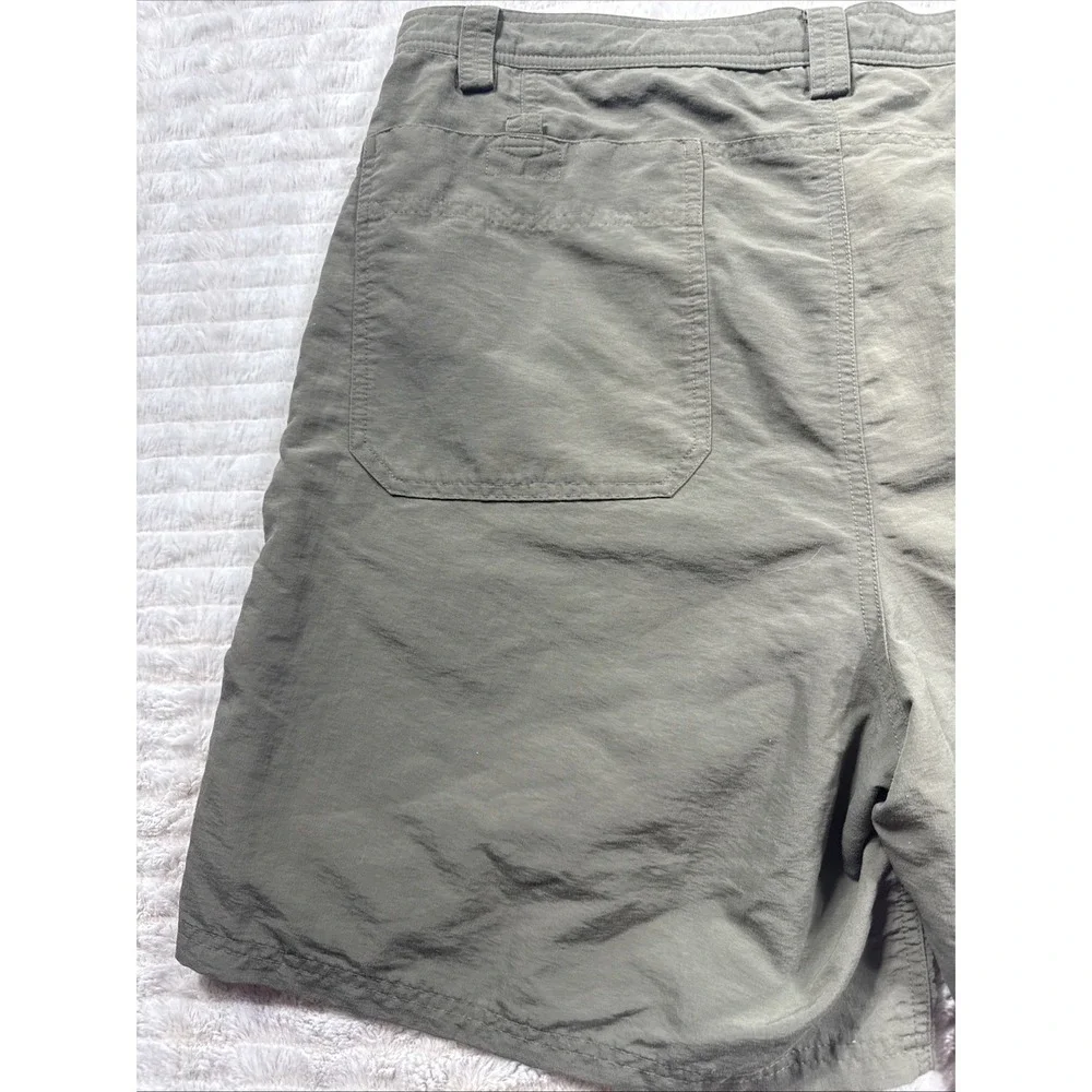 North Face Mens Shorts 42 Nylon Rip Stop Tan Travel Hiking Outdoor Fishing Green